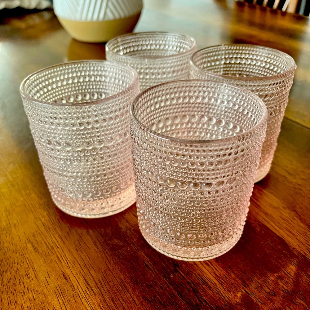Jasper Park Lodge Set of 4 Textured Glass Tumblers